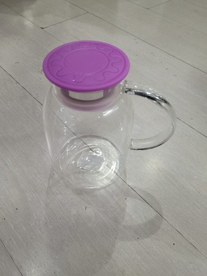 Es Dekor Crt Houseware Ev Eşyası Ince Cam Süzgeçli Sürahi 1700ml Mor Kapaklı