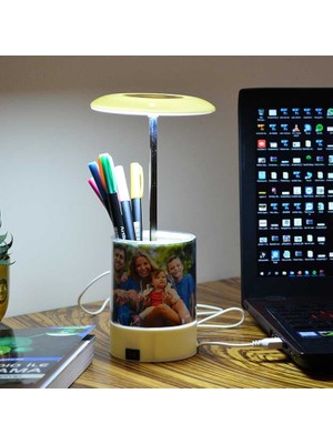 ABC Ofis Kalemlikli LED Işıklı Okul Ofis Öğretmen Gece Lambası Çerçeve