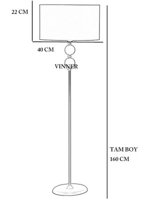 Vinner Delhi Eskitme Çift Küre Kristal Taşlı Burgulu Metal Lambader - Krom Şeritli Antrasit