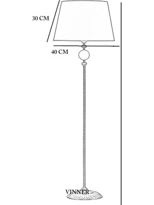Vinner Oslo Eskitme Tekli Küre Metal Ayaklı Burgulu Lambader - Çuval Bezi Efektli