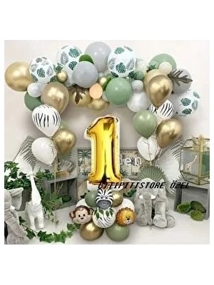 Çıtı Pıtı Store Çıtıpıtıstore Safari Temalı 1 Yaş Doğum Günü Balon Seti