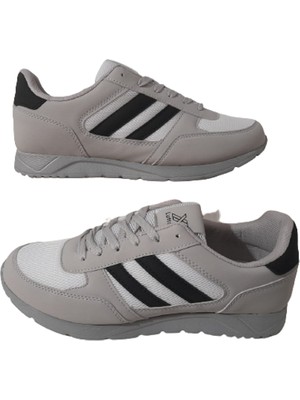 Lutton Buz-Siyah Bağcıklı Erkek Ultra Hafif Poli Taban Spor Ayakkabısı