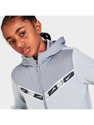Nike B Nsw Repeat Pk Fz Hoodie Çocuk Gri Fermuarlı Kapüşonlu Sweatshirt DQ5100-077