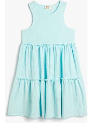 Koton Elbise Midi Boy Halter Yaka Kolsuz Rahat Kesim