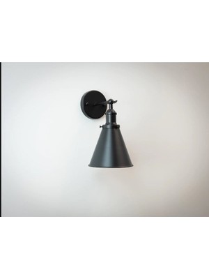 Riolight  Retro1 rustik vintage Siyah Mafsallı Hareketli Başlık 1XE27 Duylu Metal Duvar Aplik