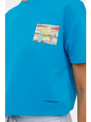 Lumberjack Wl Vına-B 11OD21 3fx Mavi Kadın Kısa Kol T-Shirt