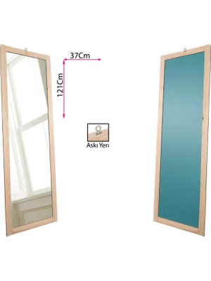 Mirrorss Ayna Mirrorss Doğal Ahşap Duvar Hol AYNA121X37 KRC002