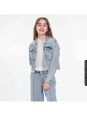 Xo Kids Kız Güpür Bluz 8-14 Yaş 34418 KBLZ09013 Beyaz