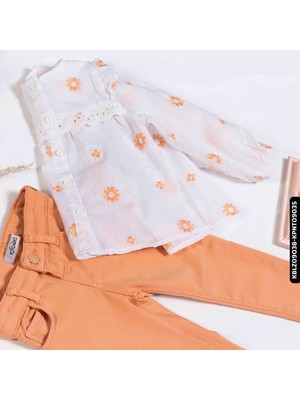 Xo Kids Kız Pantolon 1-4 Yaş 2348 KPNT09035 Somon