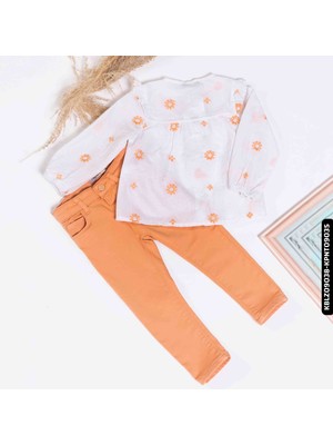 Xo Kids Kız Pantolon 1-4 Yaş 2348 KPNT09035 Somon