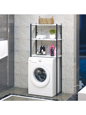 Neta Trade Çamaşır Makinası Üstü Düzenleyici Raf Beyaz 3 Raflı Banyo Düzenleyici