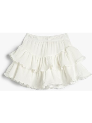 Koton Mini Etek Katlı Beli Lastikli