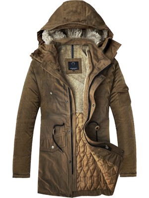 Alaska The Last Frontier Alaska Slim Fit Kalın Kürklü Parka Kaban