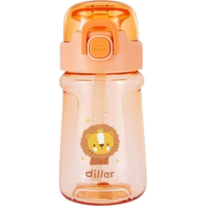 550 ml Pipetli ve Askılı Turuncu Kız ve Erkek Çocuk Matarası