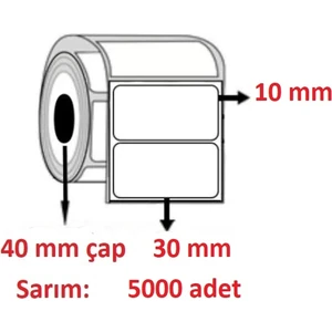 ÖzsaraçEtiket 10X30 Kuşe Etiket (5000 Lü) 3 rulo 15.000 adet