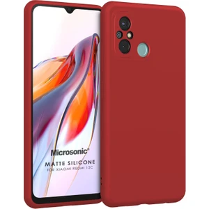 Matte Silicone Xiaomi Redmi 12C Kılıf Kırmızı