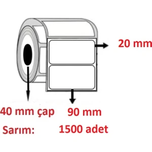 Özsaraç Etiket 20X90 Kuşe  Etiket( 1500LÜ )