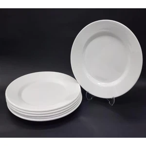 6 Adet Beyaz Melamin Tatlı,Pasta Servis Tabağı 21cm Sığ Tabak Günlük Kullanıma Hesaplı Ordövr Tabak
