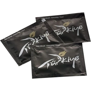 Bronz Gıda Tek Kullanımlık Siyah Türkiye Paketli 100 Adet Islak Mendil