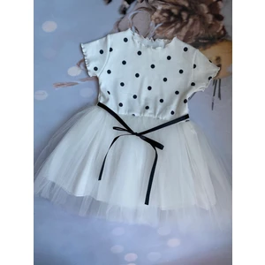 Mini Kids Kız Çocuk Puantiyeli Tütü Elbise Doğum Günü Özel Gün Elbisesi