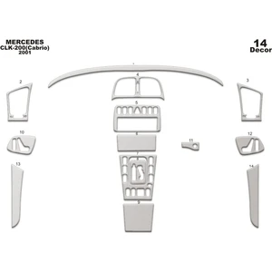 meriç cockpit design Meriç® Mercedes Clk Cabrio Ön Torpido Kaplama Maun 14 Parça 1999-2003