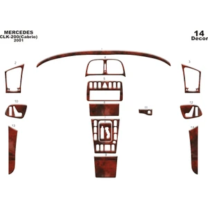 meriç cockpit design Meriç® Mercedes Clk Cabrio Ön Torpido Kaplama Maun 14 Parça 1999-2003