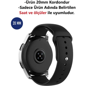 Samsung Galaxy Watch Active 2 (40MM-44MM) - Active 1 Uyumlu 20MM Klasik Silikon Kordon Kayış