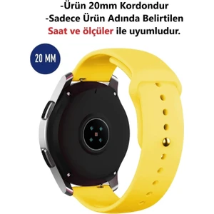 Samsung Galaxy Watch Active 2 (40MM-44MM) - Active 1 Uyumlu 20MM Klasik Silikon Kordon Kayış