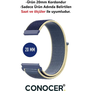 Samsung Gear S2 Classic - Gear Sport Uyumlu 20MM Hasır Dokuma Kordon Kayış