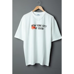 Wolters Outdoors Erkek Newyork  Oversize Baskılı Pamuklu Bisiklet Yaka Kısa Kollu T-Shirt