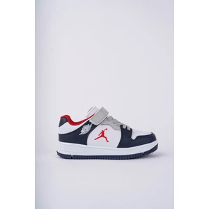 Beyaz Lacivert Garnili Çocuk Spor Ayakkabı