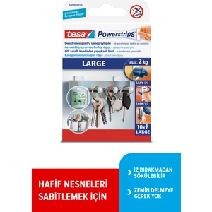 Powerstrips Büyük, Çift Taraflı Kendinden Yapışkanlı Şerit Bant, Çıkarılabilir