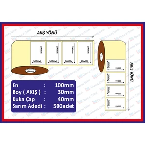 Özsaraç Etiket 100X30 Kuşe 500