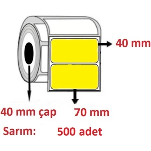 Özsaraç Etiket 70X40 Sarı Renkli Kuşe Etiket( 500LÜ ) 3 rulo 1.500 adet