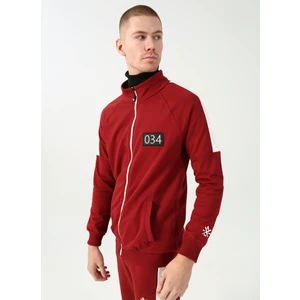 The Crow Fermuarlı Yaka Bordo Unisex Sweatshirt x Game One