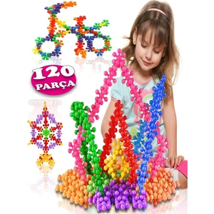 Kar Tanesi Çiçek Molekül Kilitli Yapı Taşları Blok Puzzle Yapboz Eğitici Oyuncak 120 Parça