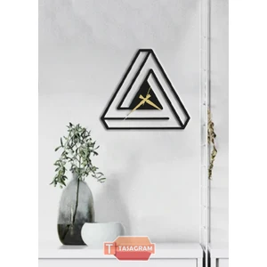 Triangle Lazer Kesim Metal Duvar Saati