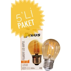 Dekoratif 4W GA45 Amber 5'li Rustik LED Ampul