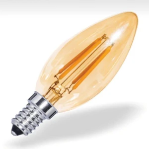 Dekoratif 4W Amber Sarı Işık E14 (Ince Duylu) Rustik LED Ampul