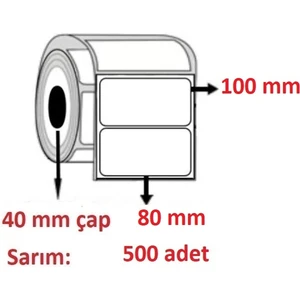 Özsaraç Etiket 80X100 Kuşe Etiket( 500LI )  DİKEYDİR