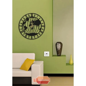 Dünya Lazer Kesim Metal  Duvar  Saati