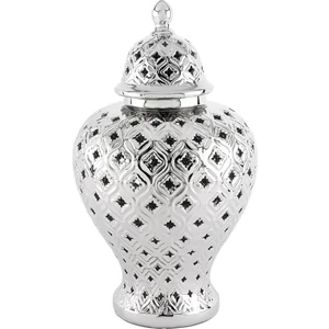 Mikasa Moor Silver Küp Kapaklı Vazo 26X45CM