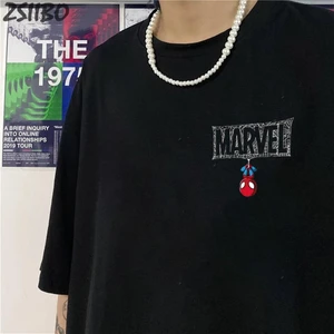 Touz Moda Mini Spider-Man Baskılı Siyah Oversize T-Shirt