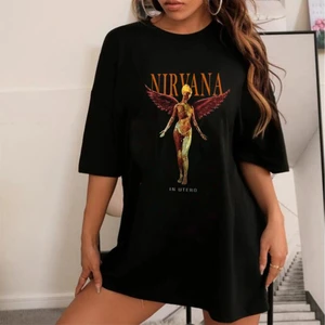 Touz Moda Rock Serisi Nirvana In Utero Siyah Oversize T-Shirt