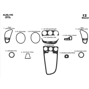 meriç cockpit design Meriç® Alfa 156 Ön Torpido Kaplama Maun 12 Parça 1997-›