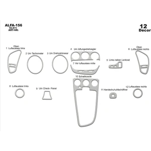 meriç cockpit design Meriç® Alfa 156 Ön Torpido Kaplama Maun 12 Parça 1997-›