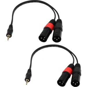 2x 1ft 1/8 "3,5mm Erkek Fiş Stereo Trs Audio - Çift 2 3pin Xlr Erkek Kablo (Yurt Dışından)