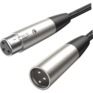 Xlr Mikrofon Kablosu Uzatma Kablosu Naylon Örgülü Mikrofon Için Esnek 1m (Yurt Dışından)