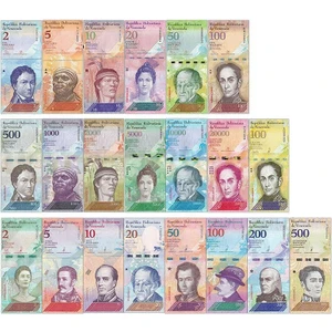 Venezuela 21 Farklı Tedavül Orjinal Kağıt Para Seti Çil