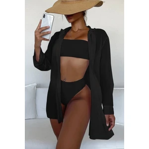 Şifon Gömlek Plaj Elbisesi Pareo Kimono Kaftan